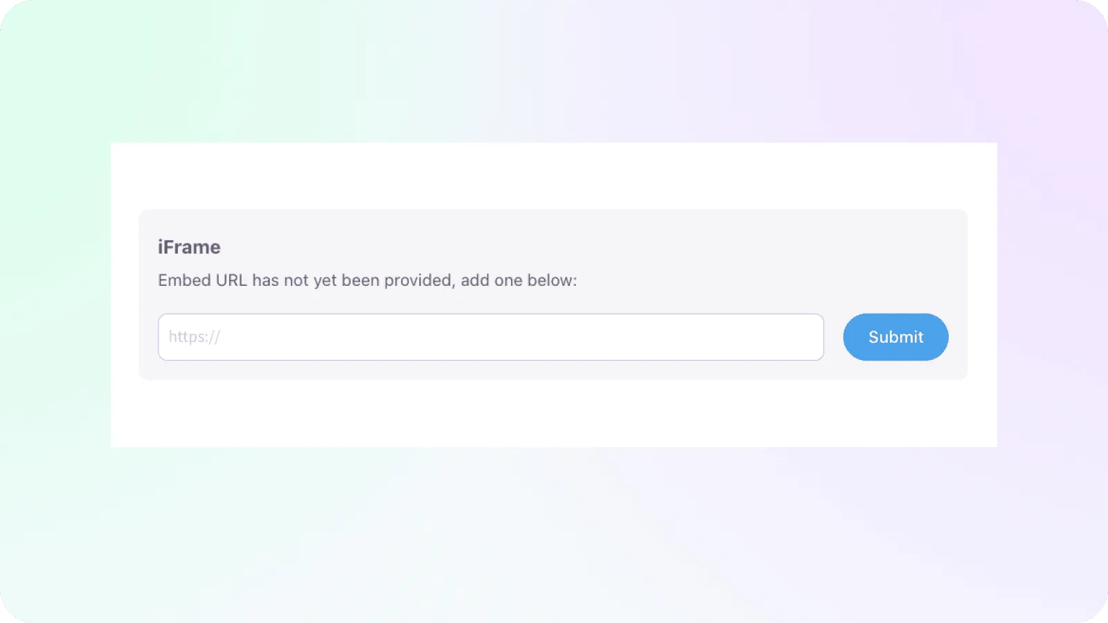 embed block url form